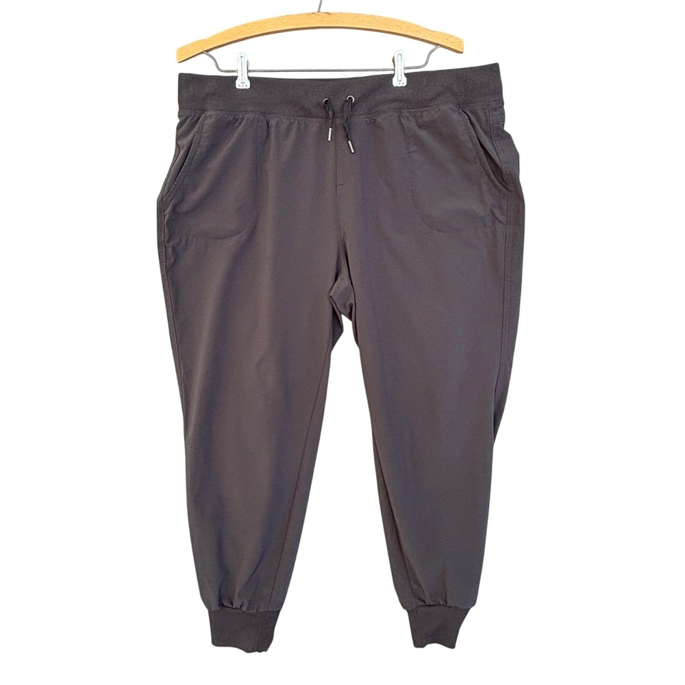 Athleta Trekkie Jogger Pants Dark Gray Charcoal Hiking Travel Womens 16